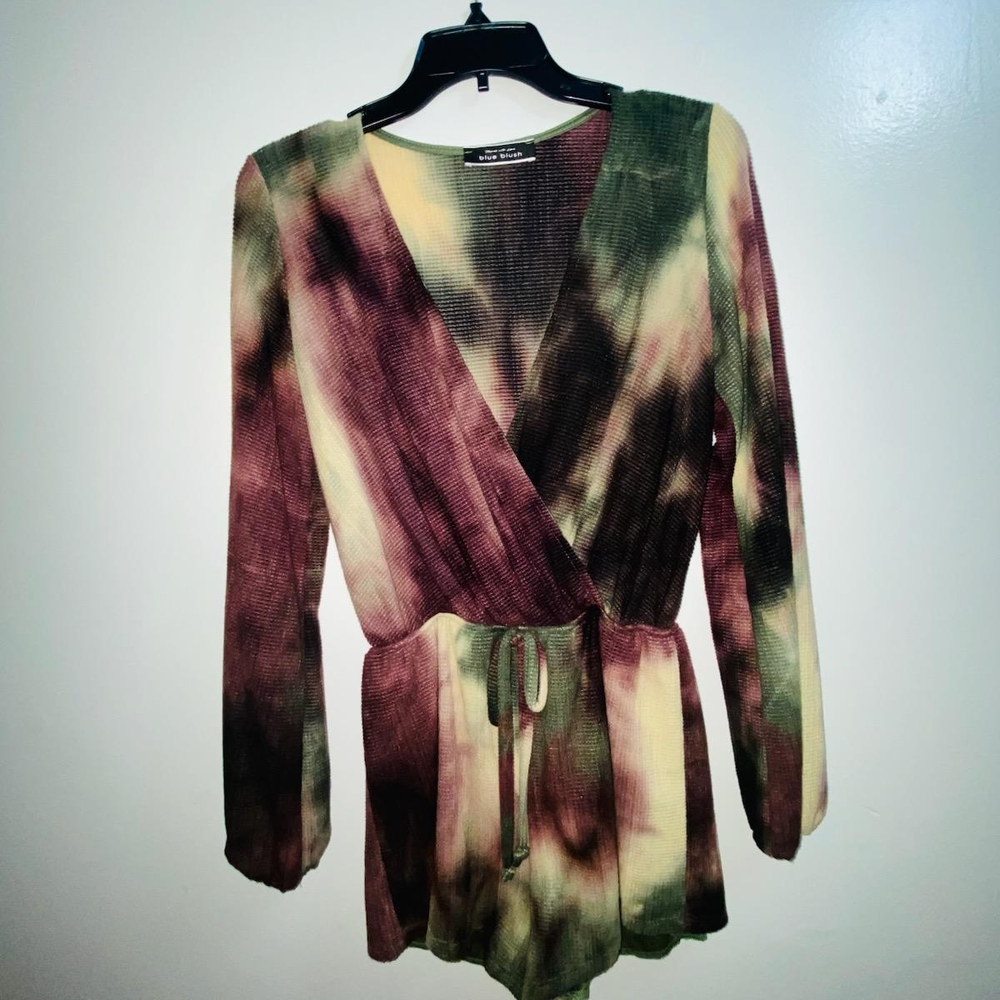 Tie-Dye Long Sleeve Romper